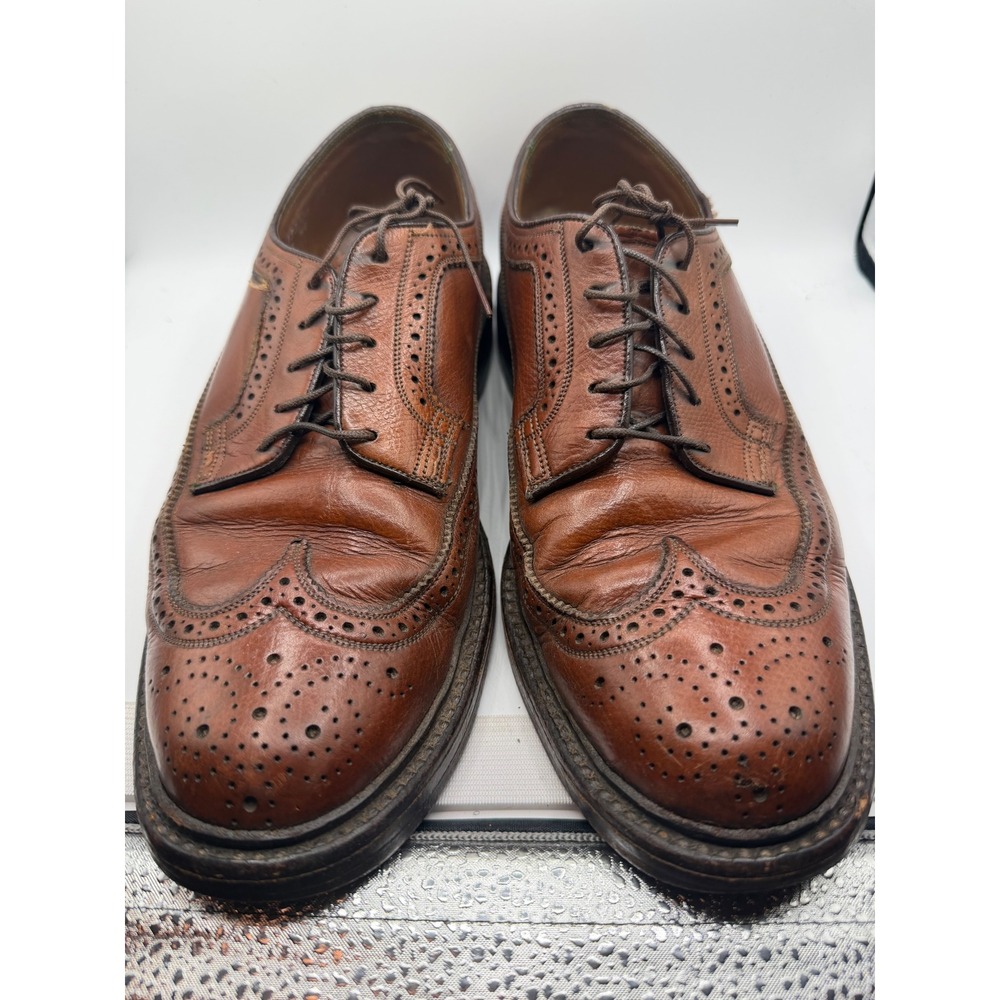 Florsheim Imperial Kenmoor 93602 Brown Pebble Grain Longwing Brogue Shoes 8 C